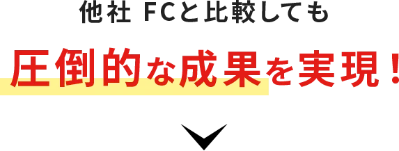 他社FCと比較しても圧倒的な成果を実現！